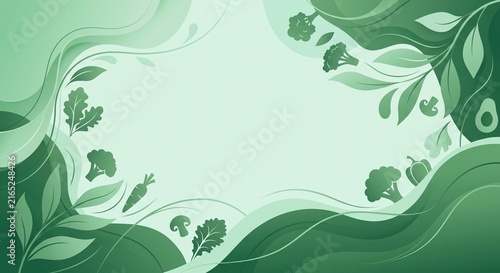 Modern Green Gradient Vegan Day Background Vector