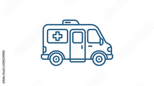 Blue ambulance icon representing emergency medical services.