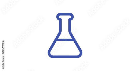 Blue gradient Erlenmeyer flask icon with liquid.