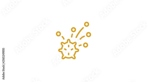 Yellow virus icon depicting pathogen or microscopic germ.