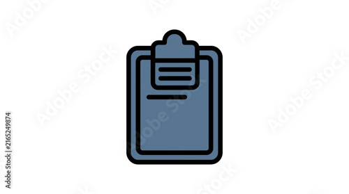 Blue medical clipboard icon for health records.