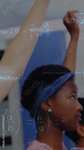Animation of mathematical equations over schoolchildren learning
