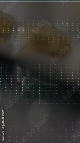 Animation of data and cardiographs over pills