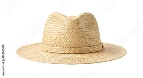 Canvastavla Woven straw hat summer accessory isolated on transparent background