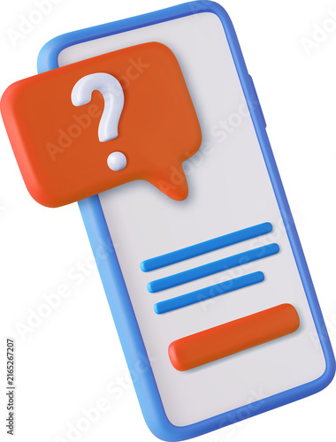 3d question mark icon and question button