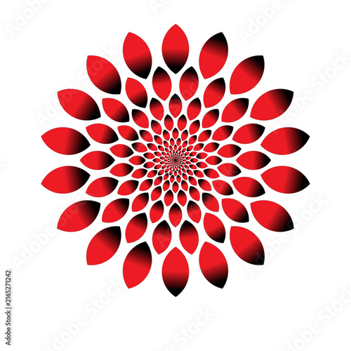 : Red Abstract Spiral Flower