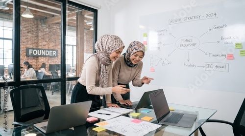 Women brainstorming in meeting