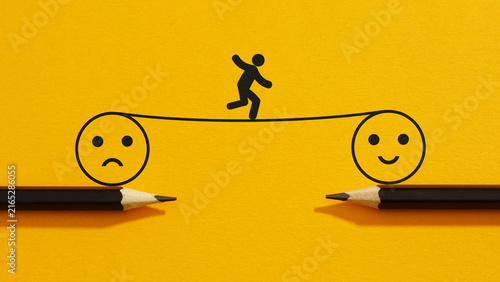 Cuadro en lienzo Emotional Balance and Journey Toward Happiness, Mental Wellbeing, Positive Minds