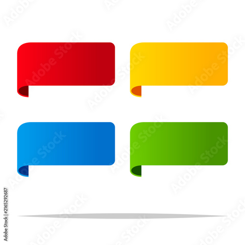 Colorful side label ribbon tag vector isolated