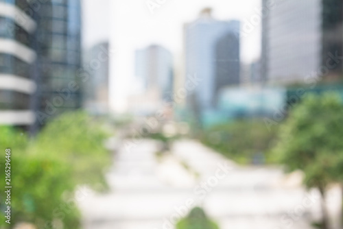 Photography Abstract blurred modern urban office plaza background with building frontage and