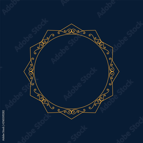 Decagon Arabic Star Mandala Round Luxury Medallion For Islamic Holiday Greeting Card Backdrop Pattern