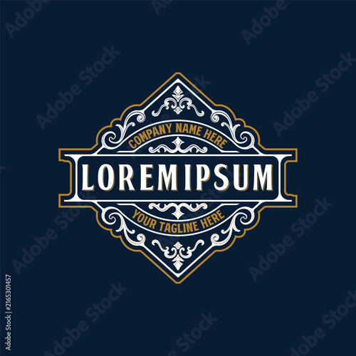 Traditional Vintage Insignia Cartouche Graphic Artwork For High End Product Packaging Identity