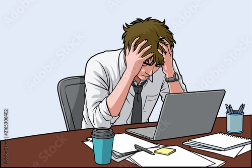 Business Person Stressed Vector Illustration