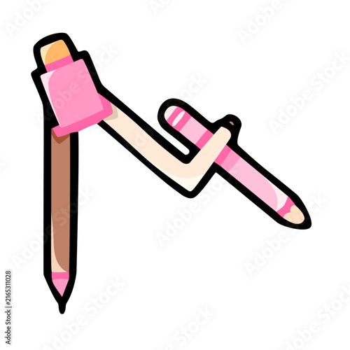 Cute Geometry Drawing Compass Cartoon Illustration