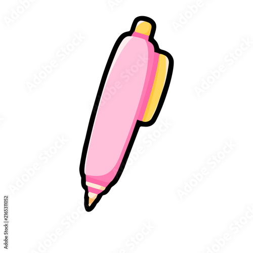 Colorful Pink Highlighter Marker Pen Illustration Design