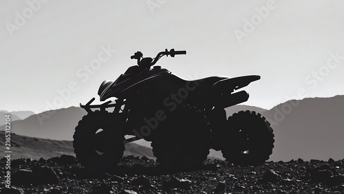 Powerful Atv Silhouette Rugged Terrain Adventure Vehicle