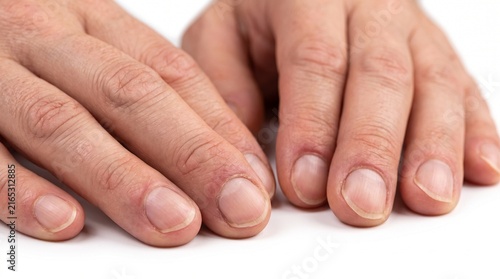 Adult Fingers Showing Digital Clubbing During Clinical Examination