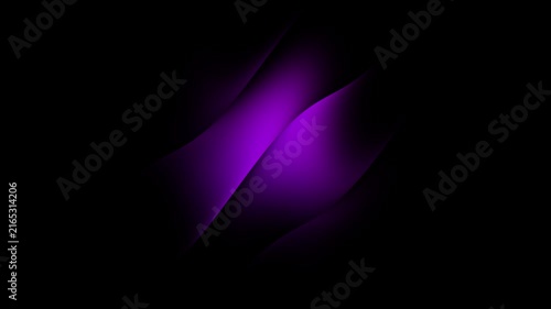 Abstract dark purple glowing wavy lines animation on black background