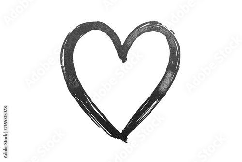 Black hand painted heart outline