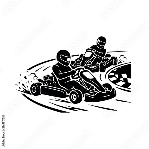 Dynamic GoKart Race with Two Drivers in Action.