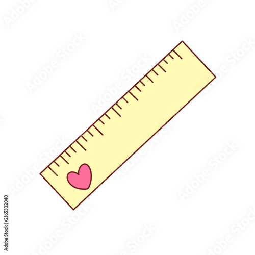 Yellow Ruler Measuring Tool Isolated on White Background