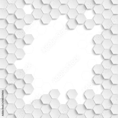 Naklejka White Hexagon Structure Transparent Centre Cover
