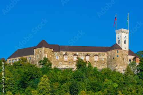 Das Schloss in der Hauptstadt Ljubljana in Slowenien im Sommer