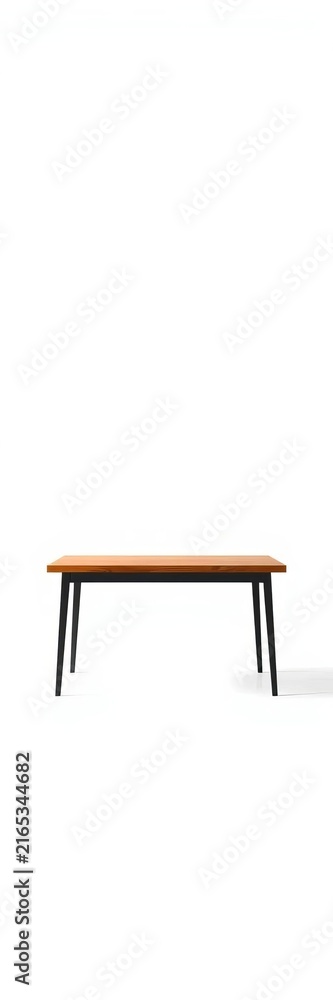 Fototapeta premium Simple rectangular table isolated on white background vector illustration, geometric shape, graphic element