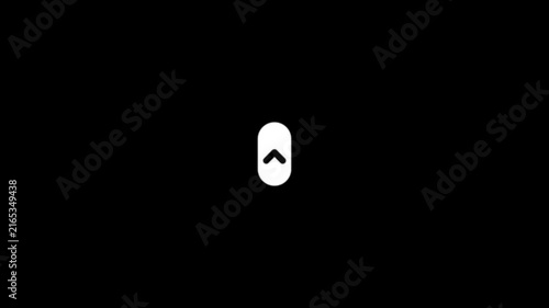 swipe up arrow icon, arrow animation on black background, Slide up arrow icon animation, black color arrow swipe up icon.