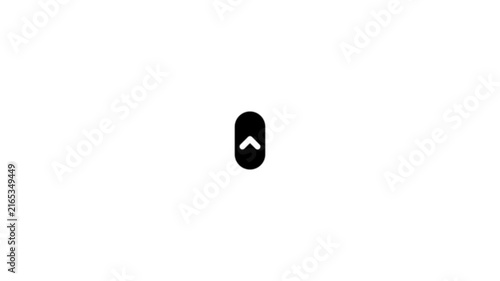 swipe up arrow icon, arrow animation on black background, Slide up arrow icon animation, black color arrow swipe up icon.