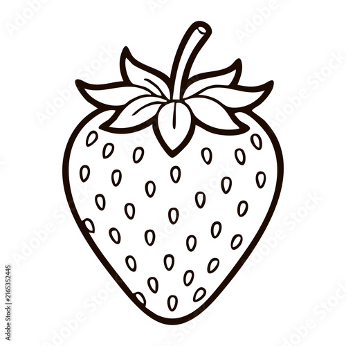 Fresh Strawberry Fruit Line Art - Sweet Red Berry Vector Illustration for Bakery Menus, Dessert Recipe Books, and Smoothie Packaging