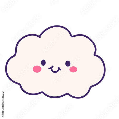 Cute Smiling Cloud Character Pastel Illustration