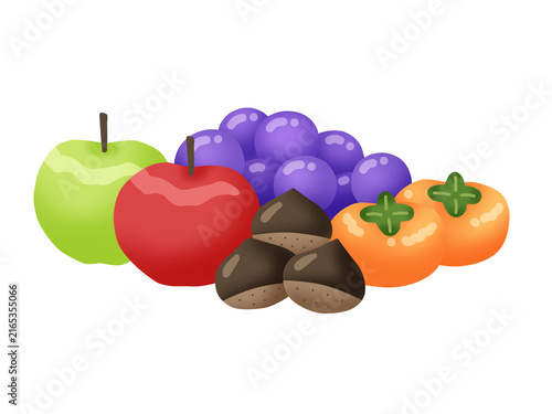 秋の果物のイラスト