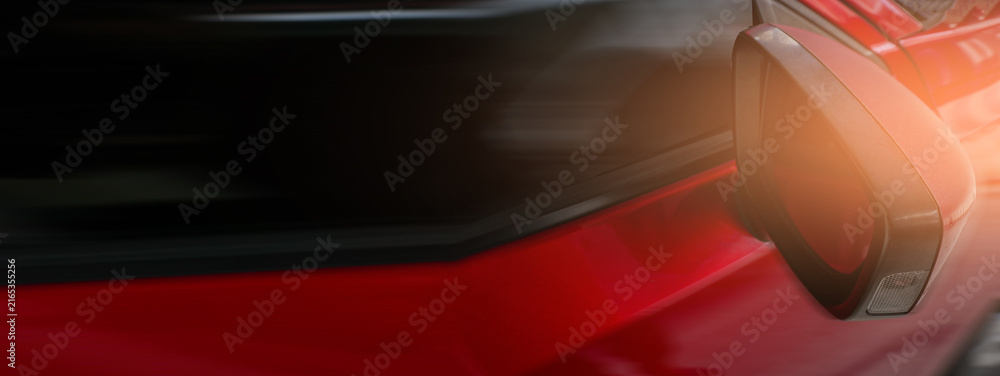 Fototapeta premium Close Up of Red Car Body car background.