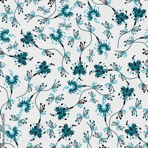 Floral seamless pattern, Flower chintz pattern seamless vector border print. Botanical batik background. Arabesque floral ornament motif for decoration fabric, women clothing, scarf, wallpaper design.