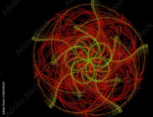 Abstract Vibrant Fractal Flame Artwork