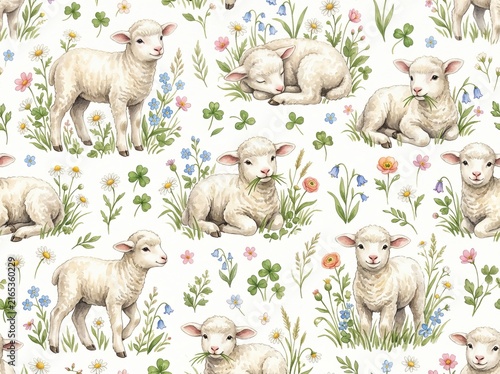 Lamb Seamless Pattern