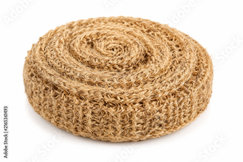 Natural Sisal Fiber Scrub Pad Isolated on White