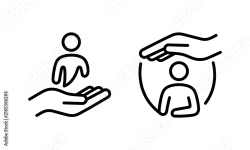 Human Support Icons for Care Assistance Protection and Community Services