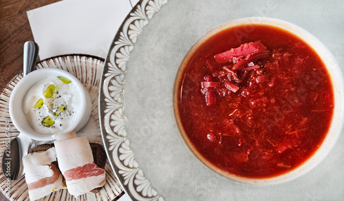 Red borsch soup