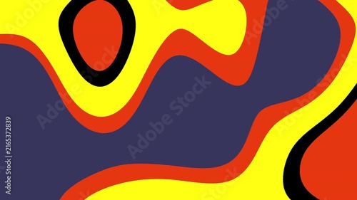 Yellow orange red black blue abstract fluid wavy layered graphic design suitable for backgrounds, prints, posters, and digital artwork projects.