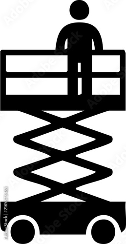 Scissor lift MEWP height hazard icon