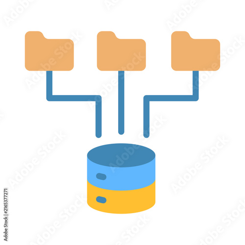 Принти на полотні Data Integration Icon - Flat Color