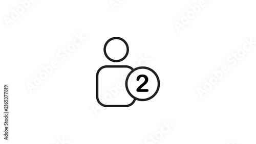 Minimalist outline user icon with notification badge for social media profile management.