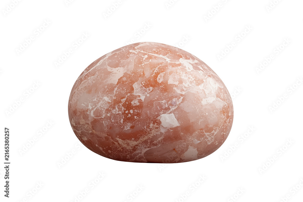 Fototapeta premium Polished peach pink stone with crystalline texture