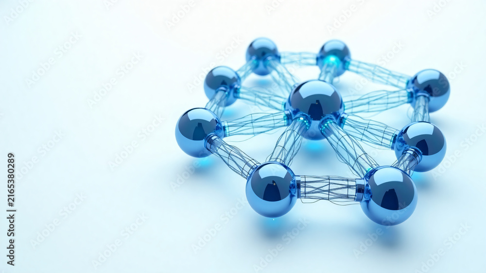 Obraz premium Network Nodes Puzzle Structure for Marketing Text