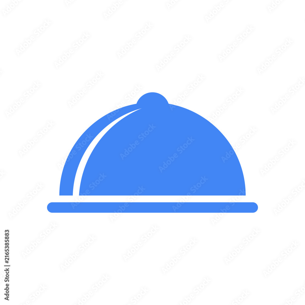 Fototapeta premium Blue meal tray icon, catering symbol