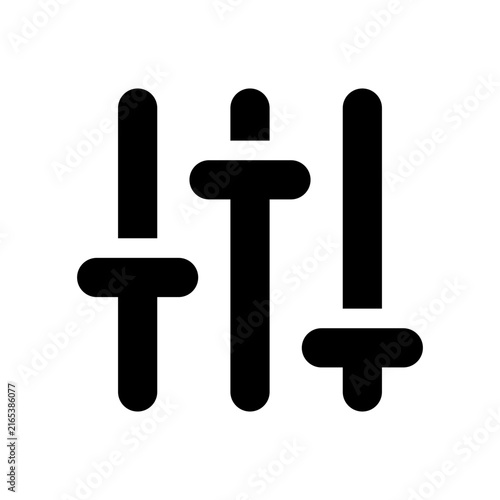Photography Black slider control icon and settings symbol