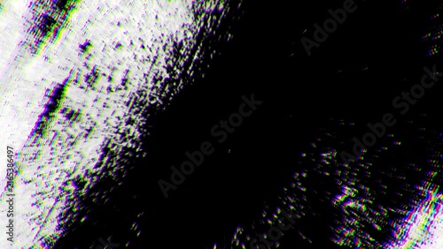 Fotografía Abstract digital glitch art texture with chromatic aberration rgb split and vhs static noise