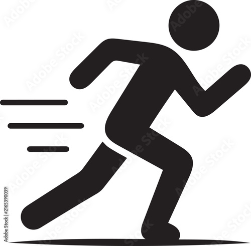 Flat design businessman sprinting forward for success and fast business growth opportunities